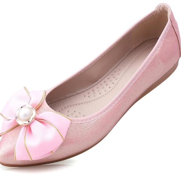PRINCESS Elegant Pink Bow Flats, ideal to carry in your handbag - Picture 2 of 4